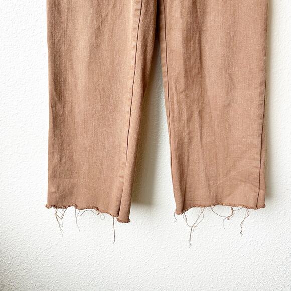 Oak + Fort Brown Wide Leg Raw Hem Pants sz M - Picture 4 of 8